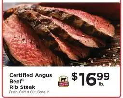 ShopRite Certified Angus Beef Rib Steak offer