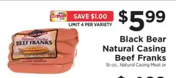 ShopRite Black Bear Natural Casing Beef Franks offer