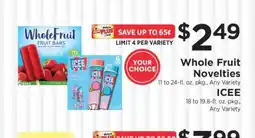 ShopRite Whole Fruit Novelties / ICEE offer