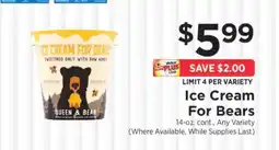 ShopRite Ice Cream for Bears offer