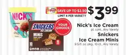 ShopRite Nick’s Ice Cream / Snickers Ice Cream Minis offer