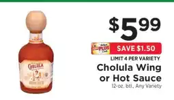 ShopRite Cholula Wing or Hot Sauce offer