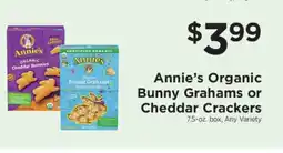 ShopRite Annie’s Organic Bunny Grahams or Cheddar Crackers offer