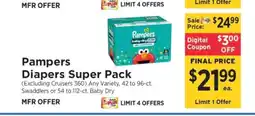 ShopRite Pampers Diapers Super Pack offer