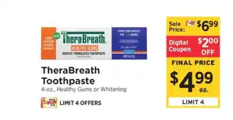 ShopRite Therabreath Toothpaste offer