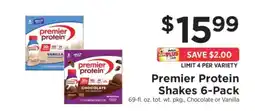 ShopRite Premier Protein Shakes 6-Pack offer