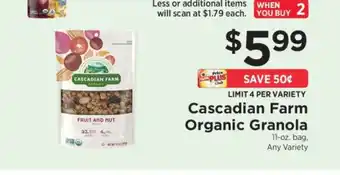 ShopRite Cascadian Farm Organic Granola offer