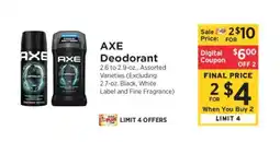 ShopRite AXE Deodorant offer