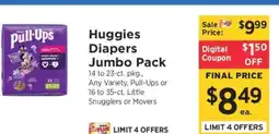 ShopRite Huggies Diapers Jumbo Pack offer