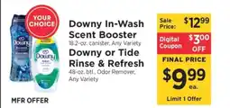 ShopRite Downy In-Wash Scent Booster or Downy or Tide Rinse & Refresh offer