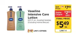 ShopRite Vaseline Intensive Care Lotion offer