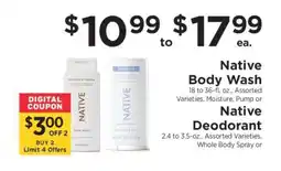 ShopRite Native Body Wash or Native Deodorant offer