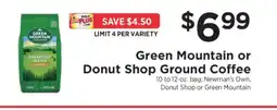 ShopRite Green Mountain or Donut Shop Ground Coffee offer