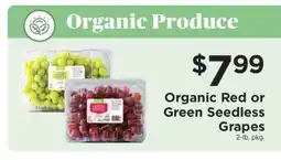 ShopRite Organic Red or Green Seedless Grapes offer