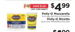 ShopRite Polly-O Mozzarella / Polly-O Ricotta offer