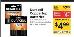 ShopRite Duracell Coppertop Batteries offer