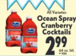 Marino's Supermarket Ocean Spray Cranberry Cocktails offer