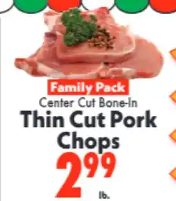 Marino's Supermarket Center Cut Bone-In Thin Cut Pork Chops offer