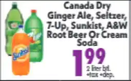 Marino's Supermarket Canada Dry Ginger Ale, Seltzer, 7-Up, Sunkist, A&W Root Beer Or Cream Soda offer