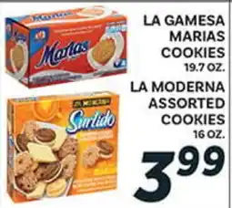 El Paso Grande LA GAMESA MARIAS COOKIES 19.7 OZ. LA MODERNA ASSORTED COOKIES 16 OZ offer