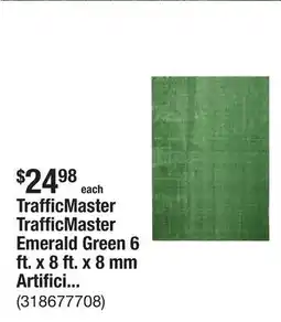 The Home Depot TrafficMaster TrafficMaster Emerald Green 6 ft. x 8 ft. x 8 mm Artificial Grass Turf offer