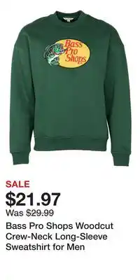 Cabela's Bass Pro Shops Woodcut Crew-Neck Long-Sleeve Sweatshirt for Men offer