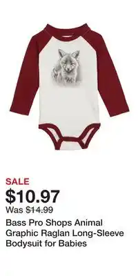 Cabela's Bass Pro Shops Animal Graphic Raglan Long-Sleeve Bodysuit for Babies offer