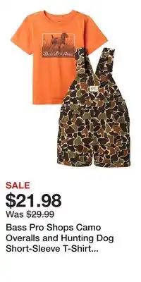 Cabela's Bass Pro Shops Camo Overalls and Hunting Dog Short-Sleeve T-Shirt Set for Toddlers offer