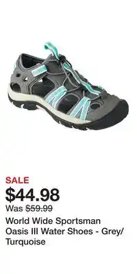 Cabela's World Wide Sportsman Oasis III Water Shoes - Grey/Turquoise offer