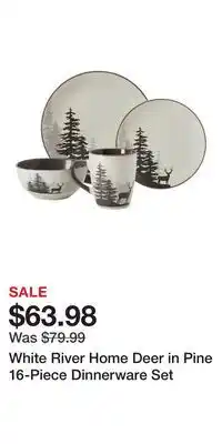 Cabela's White River Home Deer in Pine 16-Piece Dinnerware Set offer