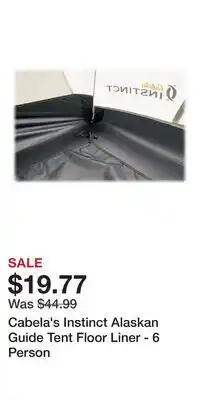 Cabela's Cabela's Instinct Alaskan Guide Tent Floor Liner - 6 Person offer