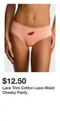 Victoria's Secret Lace Trim Cotton Lace-Waist Cheeky Panty offer