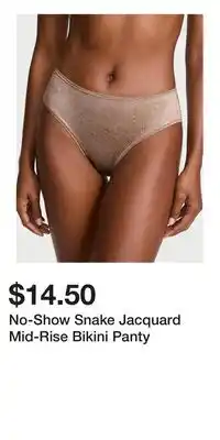 Victoria's Secret No-Show Snake Jacquard Mid-Rise Bikini Panty offer