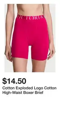 Victoria's Secret Cotton Exploded Logo Cotton High-Waist Boxer Brief offer