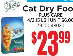 Jetro 9Lives Cat Dry Food PLUS CARE offer