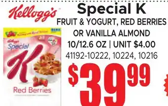 Jetro Special K FRUIT & YOGURT, RED BERRIES OR VANILLA ALMOND offer