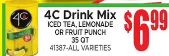 Jetro 4C Drink Mix ICED TEA, LEMONADE OR FRUIT PUNCH offer