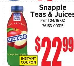Jetro Snapple Teas & Juices offer