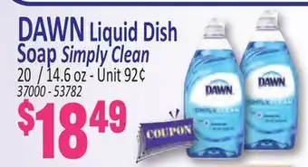 Jetro DAWN Liquid Dish Soap Simply Clean offer