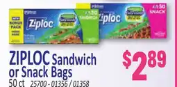 Jetro ZIPLOC Sandwich or Snack Bags offer