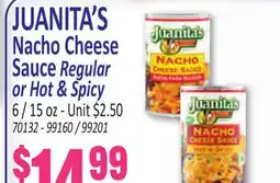 Jetro JUANITA'S Nacho Cheese Sauce Regular or Hot & Spicy offer