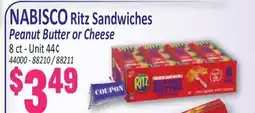 Jetro NABISCO Ritz Sandwiches Peanut Butter or Cheese offer