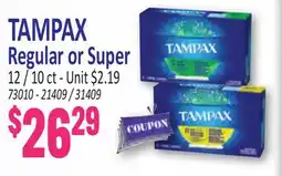 Jetro TAMPAX Regular or Super offer