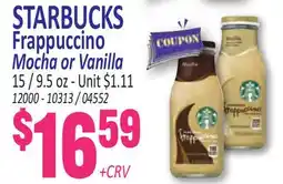 Jetro STARBUCKS Frappuccino Mocha or Vanilla offer
