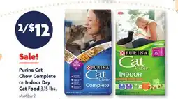 Family Dollar Purina Cat Chow Complete or Indoor Dry Cat Food offer