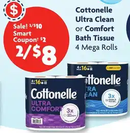 Family Dollar Cottonelle Ultra Clean or Comfort Bath Tissue offer