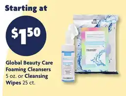 Family Dollar Global Beauty Care Foaming Cleansers 5 oz. or Cleansing Wipes 25 ct offer