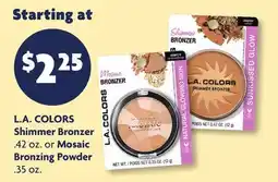 Family Dollar L.A. COLORS Shimmer Bronzer .42 oz. or Mosaic Bronzing Powder .35 oz offer