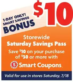 Family Dollar Storewide Saturday Savings Pass offer