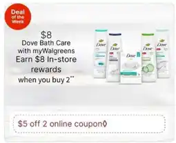 Walgreens Dove Bath Care offer